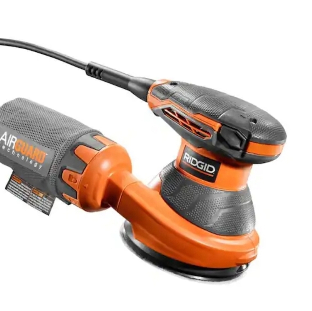 RIDGID 3-Amp 5" Random Orbital Sander with AirGuard Dust Collection – NEW
